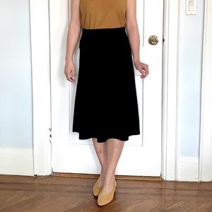 Eileen Fisher Black Washable Stretch Crepe A-line Skirt